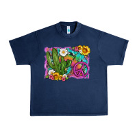 Navy cactus peace sign flowers and tie dye Urban Heavy Tee - Artiststas