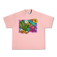 Salmon cactus peace sign flowers and tie dye Urban Heavy Tee - Artiststas
