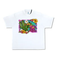 White cactus peace sign flowers and tie dye Urban Heavy Tee - Artiststas