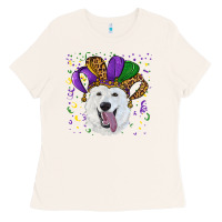 Bone mardi gras hat  white shepherd Ladies Tee - RanaPortraitStore