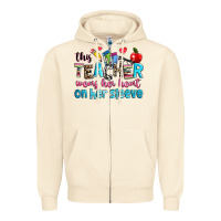 Sandshell this teacher wears her her on her sleeve Zipper Hoodie - NancyCooperArtShop