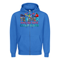 True Royal this teacher wears her her on her sleeve Zipper Hoodie - NancyCooperArtShop