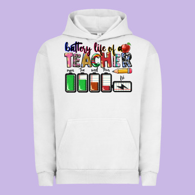 Battery Life Of Teacher Urban Hoodie Designed By Cowgirlartshop