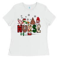 White nurse Christmas Ladies Tee - JahusDesignShop