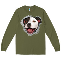 Army Green pittbull gray glitter Long Sleeve Tee - Jasminsmagicworld