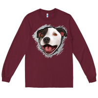 Burgundy pittbull gray glitter Long Sleeve Tee - Jasminsmagicworld