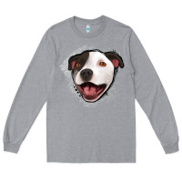 Heather Grey pittbull gray glitter Long Sleeve Tee - Jasminsmagicworld