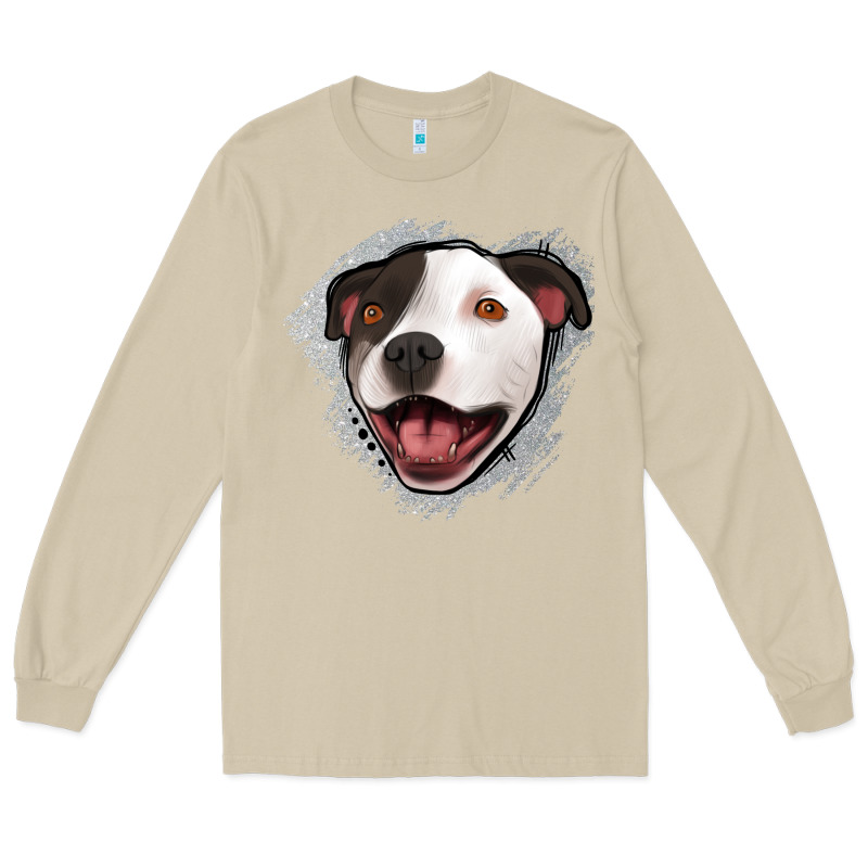 Pittbull Gray Glitter Long Sleeve Tee by Jasminsmagicworld | Teevron