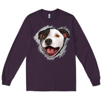Plum pittbull gray glitter Long Sleeve Tee - Jasminsmagicworld