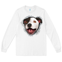 White pittbull gray glitter Long Sleeve Tee - Jasminsmagicworld