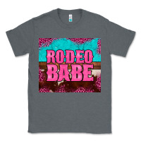 Charcoal Heather rodeo babe cowhide leopard turquoise Classic Tee - BarkalooDesign