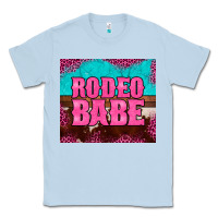 Dusty Blue rodeo babe cowhide leopard turquoise Classic Tee - BarkalooDesign