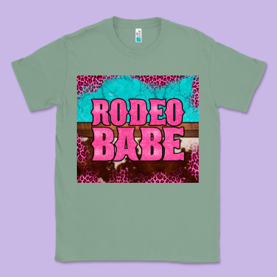 Rodeo Babe Cowhide Leopard Turquoise Classic Tee Designed By Barkaloodesign