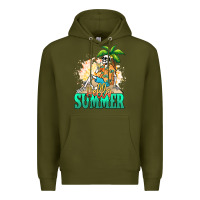 Army Green Hello summer skeleton Premium Hoodie - NancyCooperArtShop