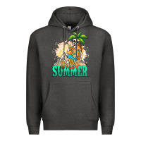 Charcoal Heather Hello summer skeleton Premium Hoodie - NancyCooperArtShop