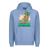 Colony Blue Hello summer skeleton Premium Hoodie - NancyCooperArtShop