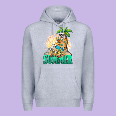 Hello Summer Skeleton Premium Hoodie Designed By Nancycooperartshop