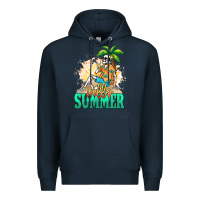 Navy Hello summer skeleton Premium Hoodie - NancyCooperArtShop