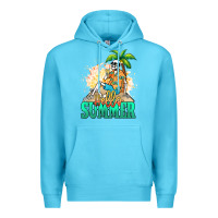 Ocean Blue Hello summer skeleton Premium Hoodie - NancyCooperArtShop
