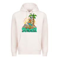Pale Pink Hello summer skeleton Premium Hoodie - NancyCooperArtShop