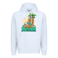 White Hello summer skeleton Premium Hoodie - NancyCooperArtShop