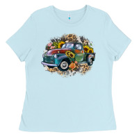 Baby Blue vintage truck western Ladies Tee - Zillion Design Studio