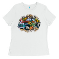 White vintage truck western Ladies Tee - Zillion Design Studio