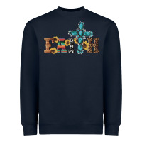 Navy western gemstone cross faith Heavyweight Sweatshirt - Artiststas