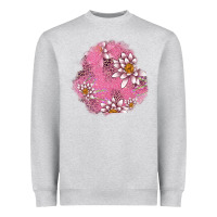 Heather Grey lotus patches Heavyweight Sweatshirt - AdoDesignShop