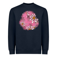Navy lotus patches Heavyweight Sweatshirt - AdoDesignShop