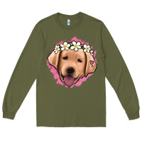 Army Green jack russel floral kopyası Long Sleeve Tee - Jasminsmagicworld