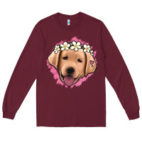 Burgundy jack russel floral kopyası Long Sleeve Tee - Jasminsmagicworld