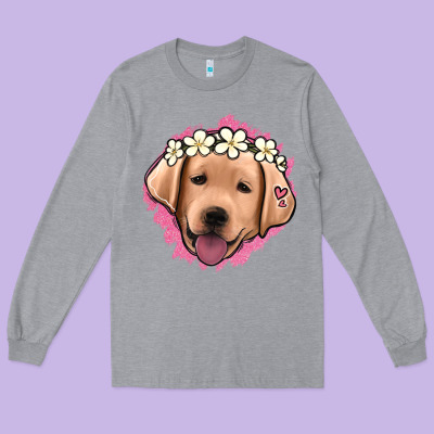 Jack Russel Floral Kopyası Long Sleeve Tee Designed By Jasminsmagicworld