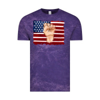 Cloud Purple american flag with hand Vintage Tee - Artiststas