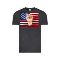 Vintage Black american flag with hand Vintage Tee - Artiststas