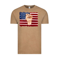 Vintage Coffee american flag with hand Vintage Tee - Artiststas