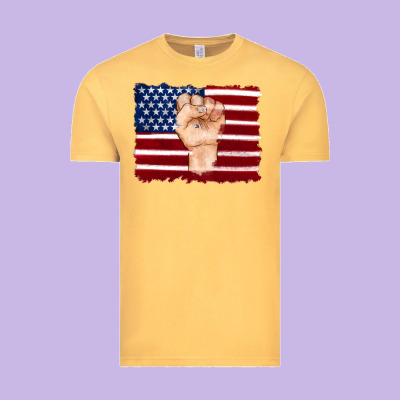 American Flag With Hand Vintage Tee Designed By Artiststas
