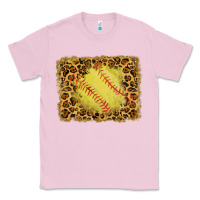 Bubblegum Pink watercolor glitter leopard softball background Classic Tee - RanaPortraitStore