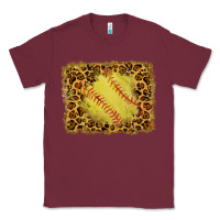 Burgundy watercolor glitter leopard softball background Classic Tee - RanaPortraitStore