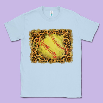 Watercolor Glitter Leopard Softball Background Classic Tee Designed By Ranaportraitstore