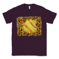 Plum watercolor glitter leopard softball background Classic Tee - RanaPortraitStore