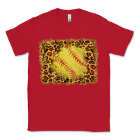 Red watercolor glitter leopard softball background Classic Tee - RanaPortraitStore