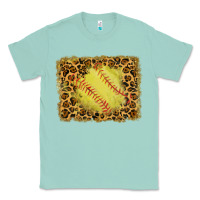 Seafoam watercolor glitter leopard softball background Classic Tee - RanaPortraitStore