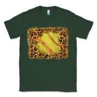 Sports Green watercolor glitter leopard softball background Classic Tee - RanaPortraitStore