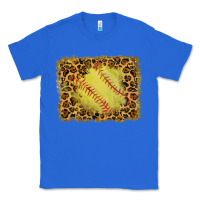 True Royal watercolor glitter leopard softball background Classic Tee - RanaPortraitStore