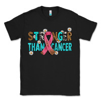 Black stronger than cancer with cancer ribbon Classic Tee - AdoDesignShop