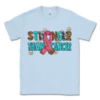 Dusty Blue stronger than cancer with cancer ribbon Classic Tee - AdoDesignShop