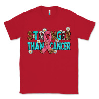 Red stronger than cancer with cancer ribbon Classic Tee - AdoDesignShop