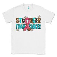 White stronger than cancer with cancer ribbon Classic Tee - AdoDesignShop