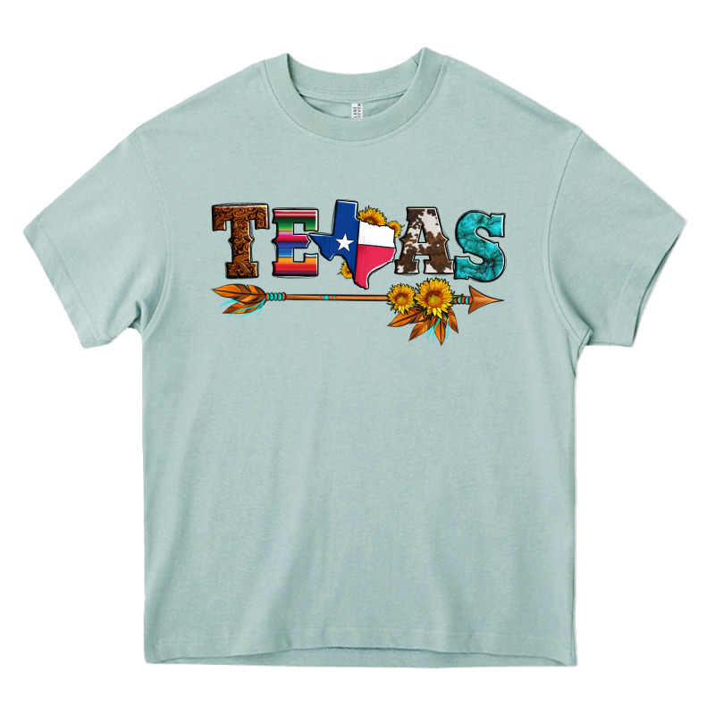 Texas With Arrow And Sunflowers Heavy Core Tee by Artiststas | Teevron